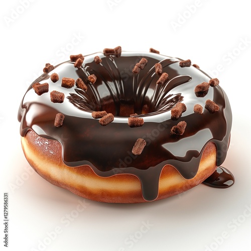 Wallpaper Mural Delicious chocolate-glazed donut topped with crunchy sprinkles, perfect for indulging your sweet tooth. Torontodigital.ca