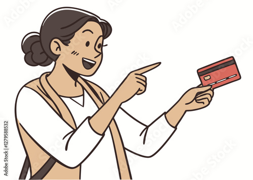 Individual Holding a Credit Card and Smiling While Talking on the Phone