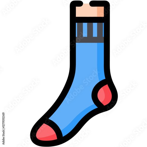 Blue sock symbol vector  illustration  isolated on white background