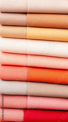 Naturally dyed fabric swatches stack for textile design inspiration and eco-friendly crafting