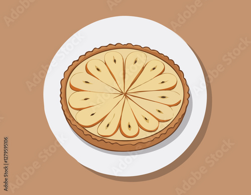 Tarte aux pommes maison sur fond en bois