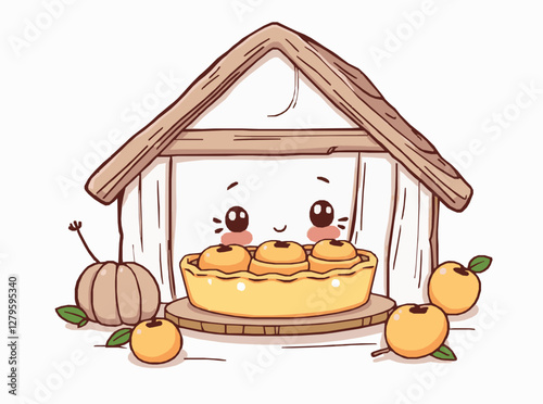 Tarte aux pommes maison sur fond en bois