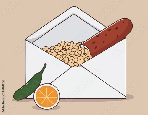 Enveloppement mexicain de saucisse de riz et de chorizo