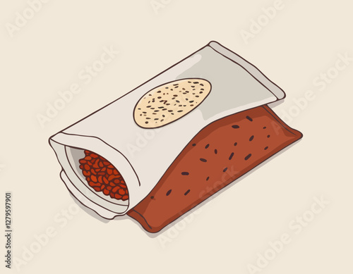 Enveloppement mexicain de saucisse de riz et de chorizo