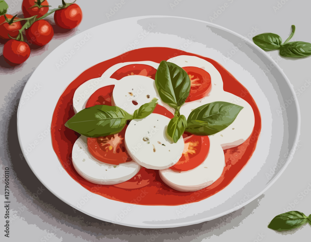 Vue traditionnelle de tête de salade de Caprese 