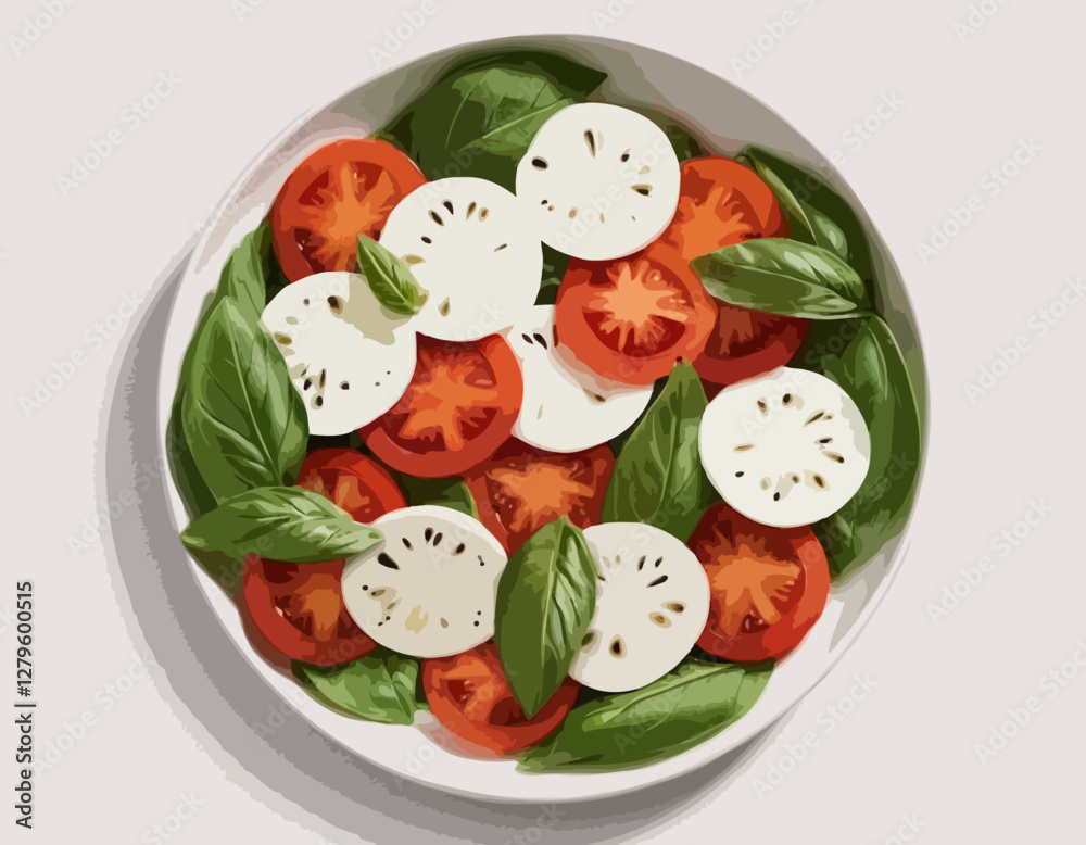 Vue traditionnelle de tête de salade de Caprese 