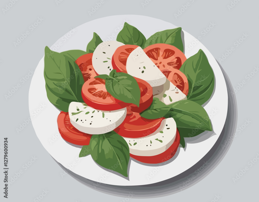 Vue traditionnelle de tête de salade de Caprese 