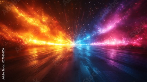 Dynamic glowing tunnel with high-tech cyber aesthetics image
