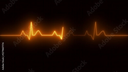 Abstract heartbeat and pulse rate signal technology animation background