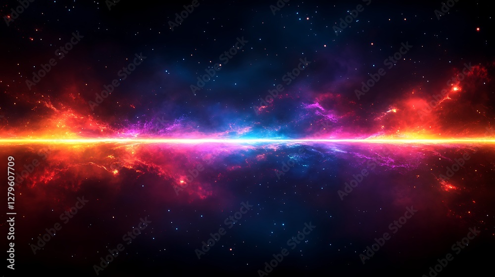 Fototapeta premium Futuristic neon tunnel with glowing laser beams wallpaper images