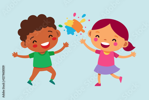 children playing with balloons