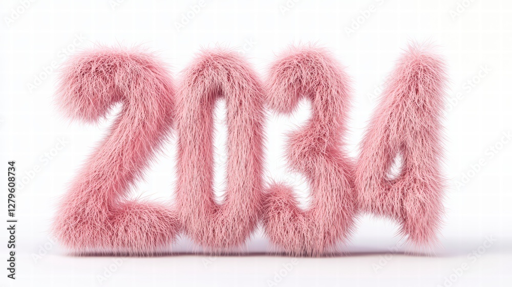 Pink Furry 2034: The year 2034 is displayed in a playful, pink, furry font, set against a clean, minimalist backdrop, conveying a sense of whimsy, anticipation, and a touch of the future. Pink Furry 2034: The year 2034 is displayed in a playful, pink, furry font, set against a clean, minimalist backdrop, conveying a sense of whimsy, anticipation, and a touch of the future.