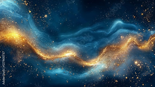 A sky-high view of the ocean, featuring a lush blue palette