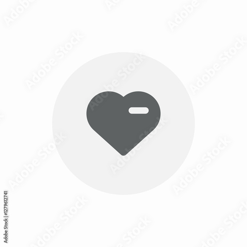 delete heart icon sign vector