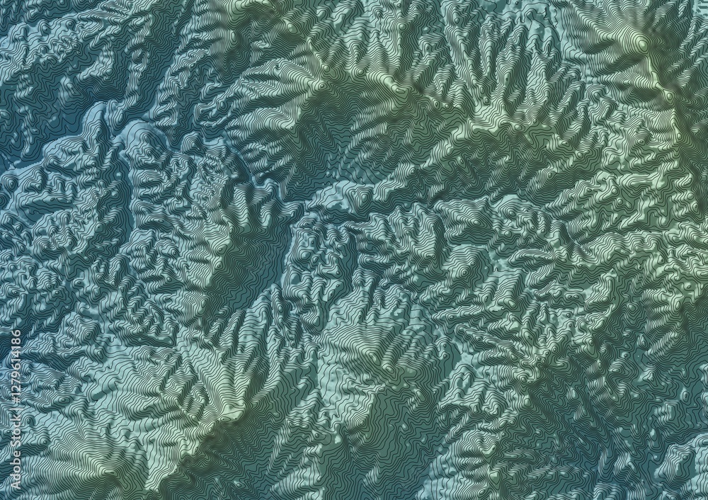 Curvas de nivel, mapa topográfico. Terreno topográfico