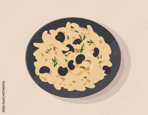 Orzo crémeux aux champignons