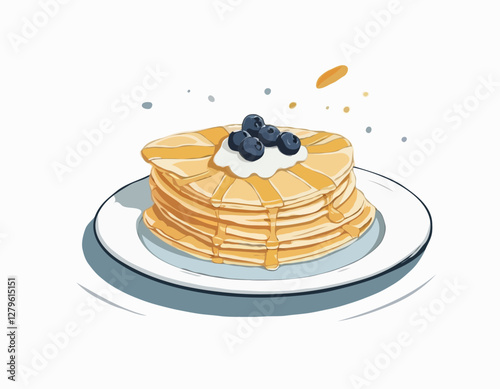 Crêpes volant de près sur un fond blanc
