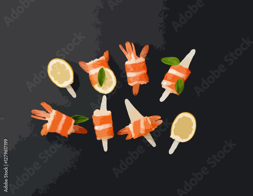 Scampi avec des pâtes