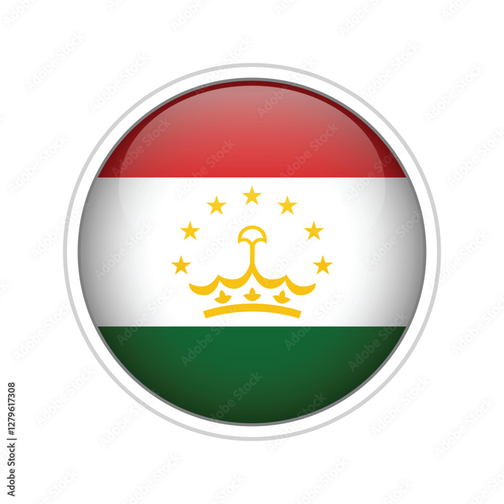 Fototapeta premium Tadjikistan Flag Sphere Vector