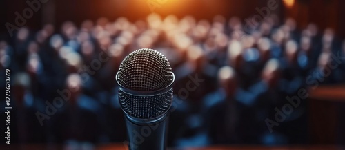 At a business conference, a panel of industry experts engages in a discussion, set against a blurred background