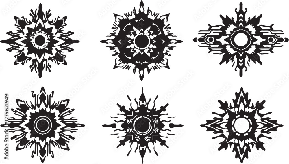 Set of elements for flat design, patterns, ornaments, mandalas. Hand drawn vector illustration Set of elements for flat design, patterns, ornaments, mandalas. Hand drawn vector illustration