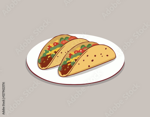 Taco With Refried Beans stock photo
