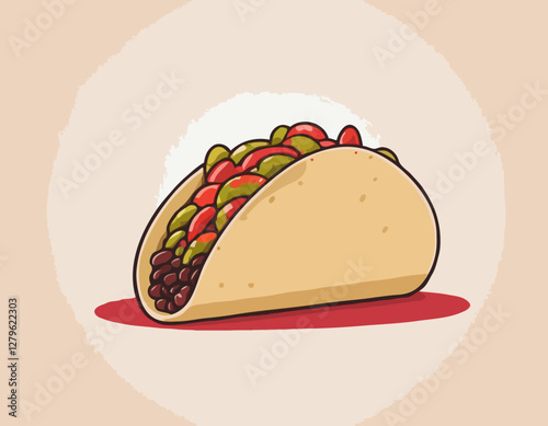 Taco With Refried Beans stock photo