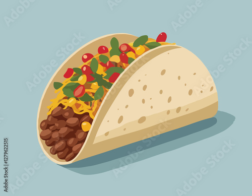 Taco With Refried Beans stock photo