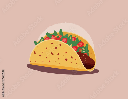 Taco With Refried Beans stock photo