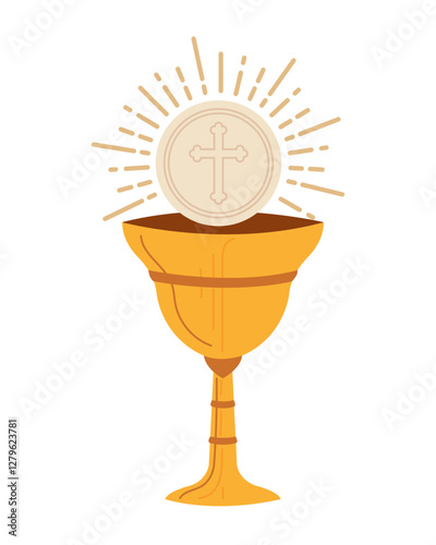 Holy spirit Religious drawing of golden chalice