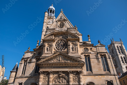 Canvas Print View of Saint Etienne du Mont church (1494 - 1624)
