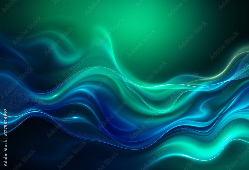 Abstract flowing neon blue and green light waves with smooth curves and glowing effects creating a futuristic and dynamic digital background for modern design and creativity Abstract flowing neon blue and green light waves with smooth curves and glowing effects creating a futuristic and dynamic digital background for modern design and creativity
