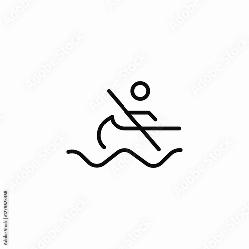 paddle canoe icon sign vector