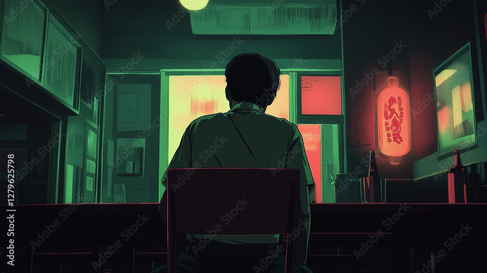 Fototapeta premium Lofi image. Anime cartoon.