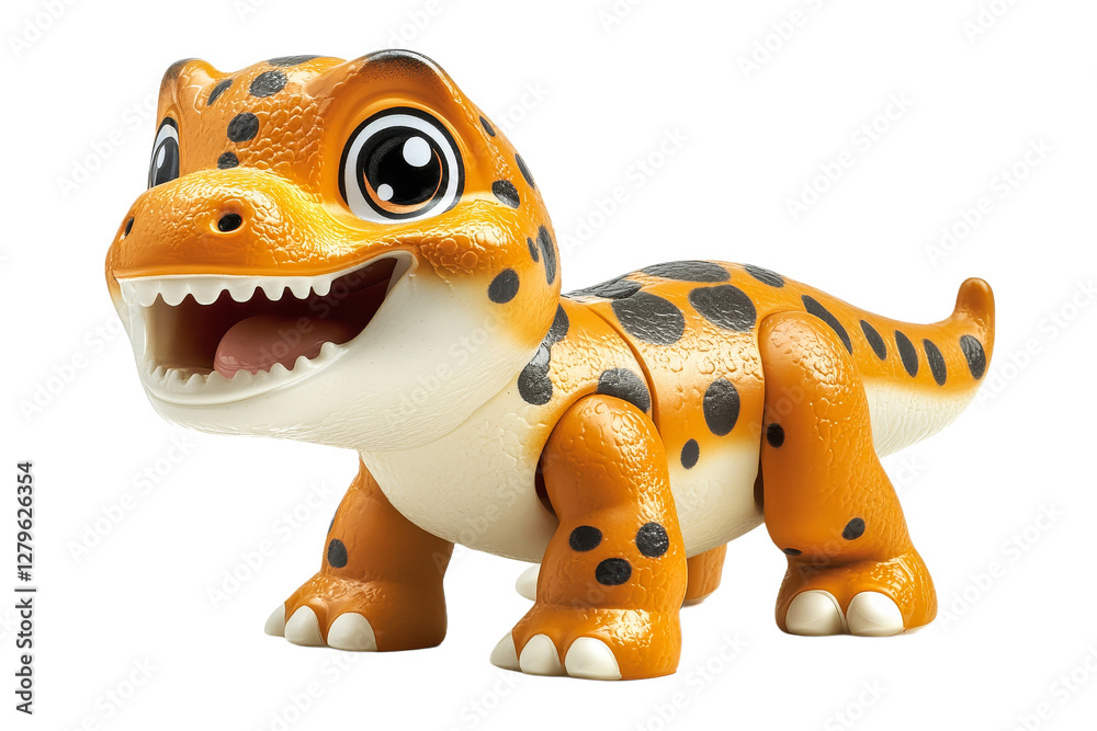 Colorful dinosaur toy with a playful expression Colorful dinosaur toy with a playful expression