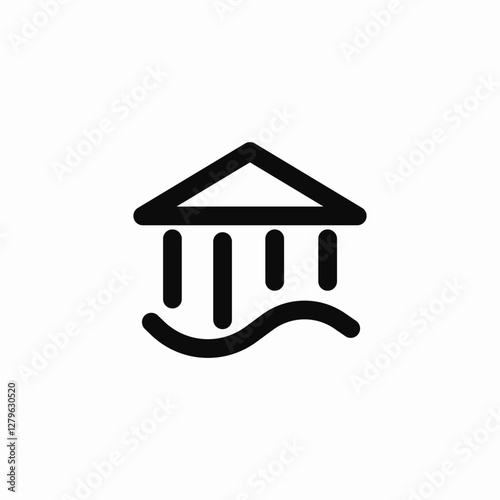 bank building icon sign vector