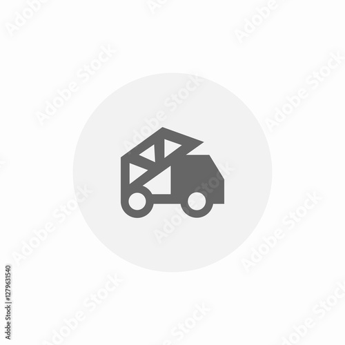crane truck icon sign vector
