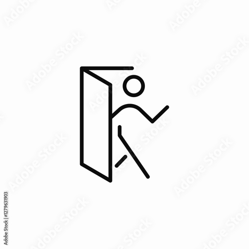 door enter icon sign vector