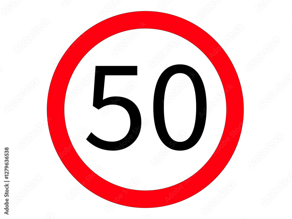 Traffic sign 50 km/h – speed limit sign for roads and construction sites Traffic sign 50 km/h – speed limit sign for roads and construction sites