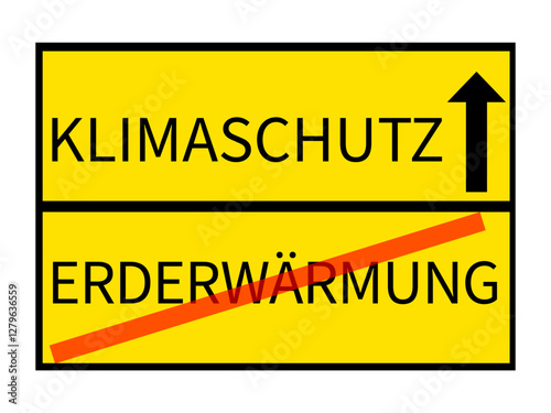 sign with the inscription climate protection and global warming