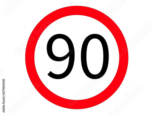 Traffic sign 90 km/h – speed limit sign for roads and construction sites
