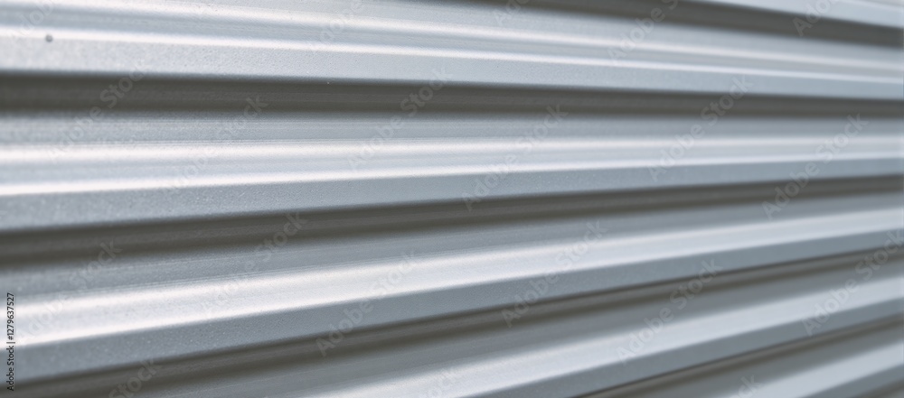 Obraz premium Corrugated Silver Steel Exterior Wall Texture Background for Construction Material Scene