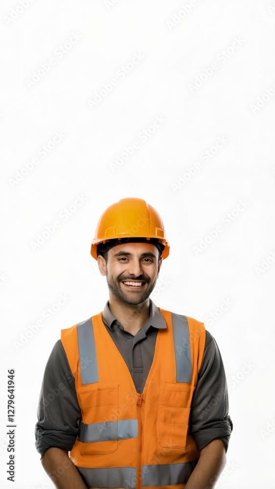 Maintenance technician giving a great thumbs up at camera over white background Maintenance technician giving a great thumbs up at camera over white background