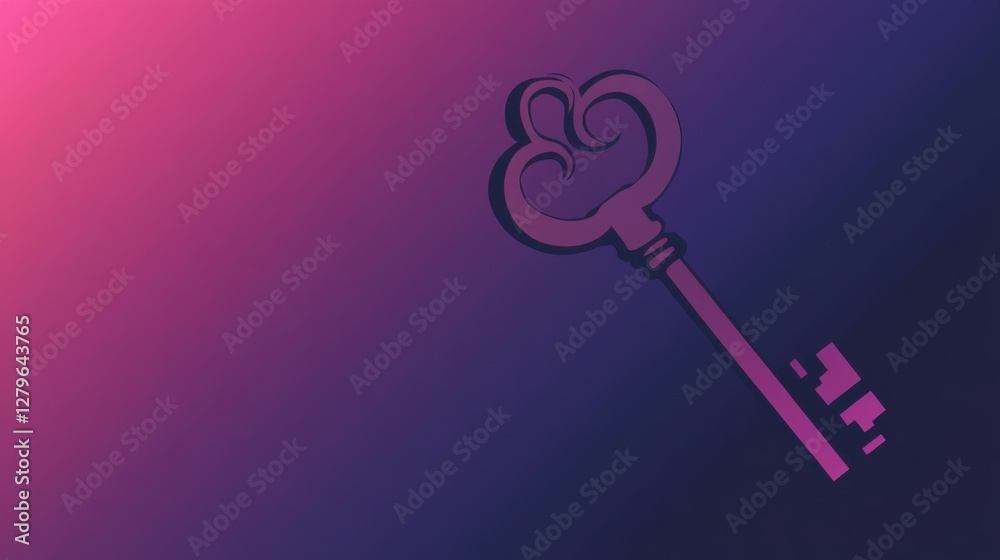 A key silhouette set against a gradient backdrop, perfect for conceptual design. A key silhouette set against a gradient backdrop, perfect for conceptual design.