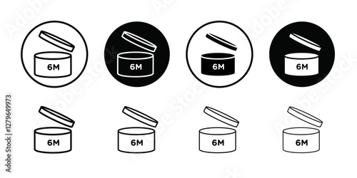 6 months PAO icon Thin line flat illustration