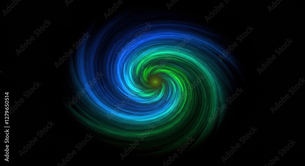 Swirling Energy: A mesmerizing spiral of vibrant blues and greens pulsates with energy against a stark background, evoking a sense of movement and cosmic wonder. Swirling Energy: A mesmerizing spiral of vibrant blues and greens pulsates with energy against a stark background, evoking a sense of movement and cosmic wonder.
