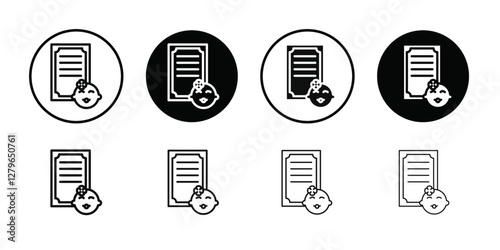 Birth certification icon Thin line flat illustration