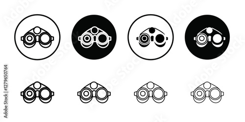 binoculars icon Thin line flat illustration