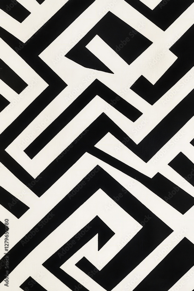 A chic, modern geometric pattern featuring bold, contrasting triangles and zigzags in a minimalist black and white palette. The clean and sharp lines create a striking, contemporary aesthetic. A chic, modern geometric pattern featuring bold, contrasting triangles and zigzags in a minimalist black and white palette. The clean and sharp lines create a striking, contemporary aesthetic.