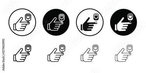 Blood sugar icon Thin line flat illustration